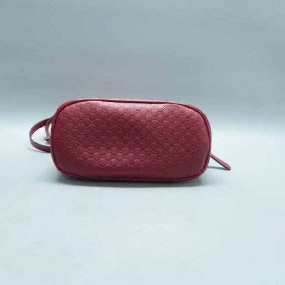 GUCCI Dome Red GG Leather Satchel 380-020125 - Picture 7 of 12
